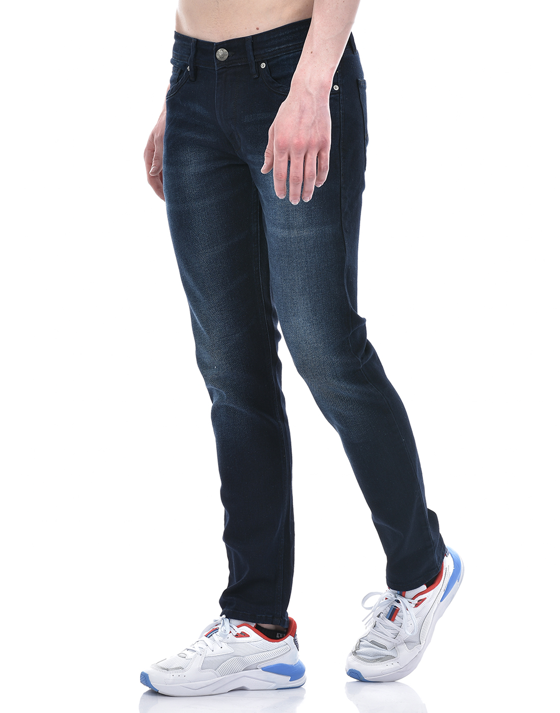 Numero Uno Men Solid Dark Blue Jeans